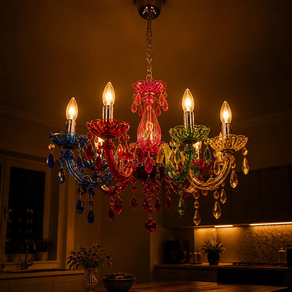 Modern Colorful Globe Cluster Chandelier