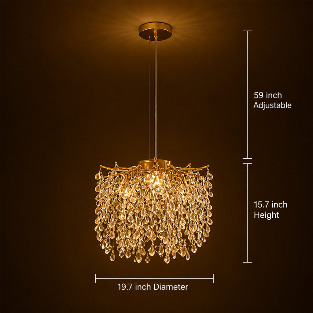 Luxury Modern Gold Crystal Chandelier