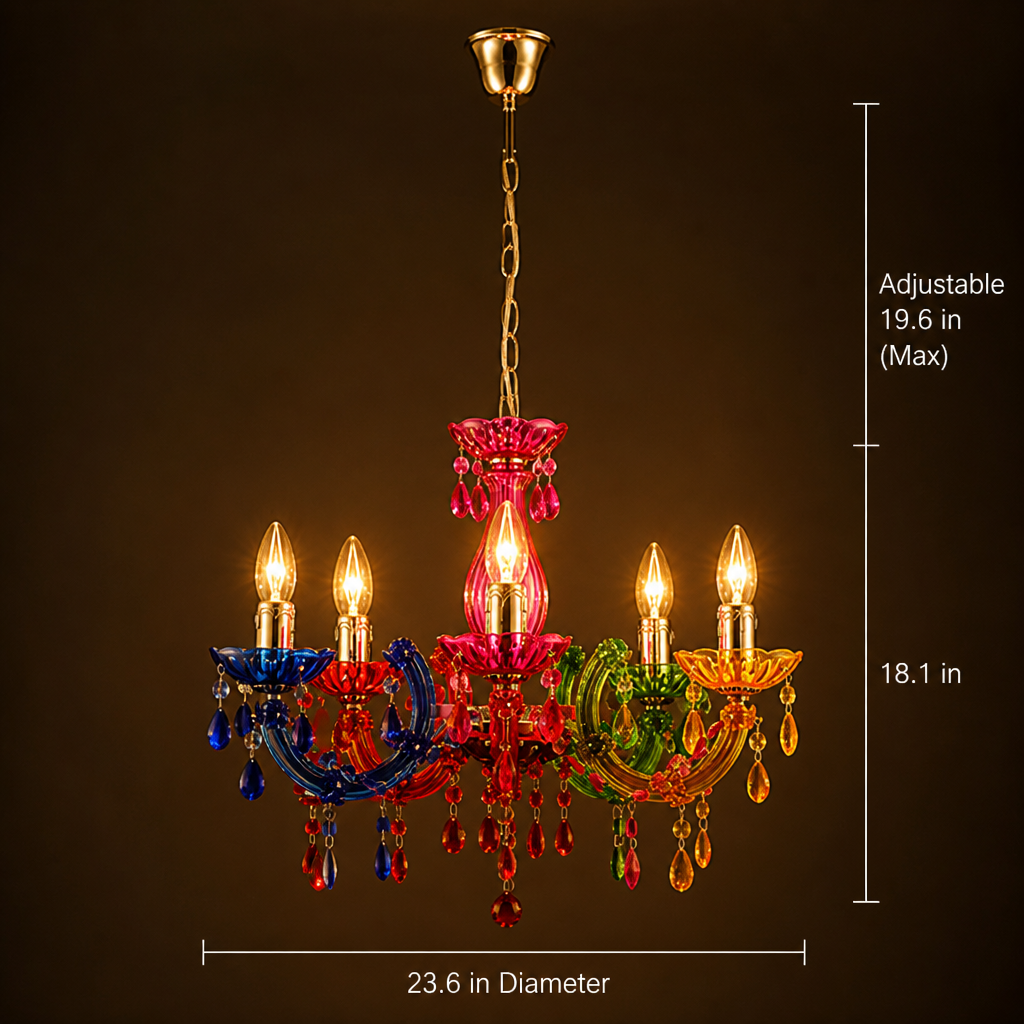 Modern Colorful Globe Cluster Chandelier