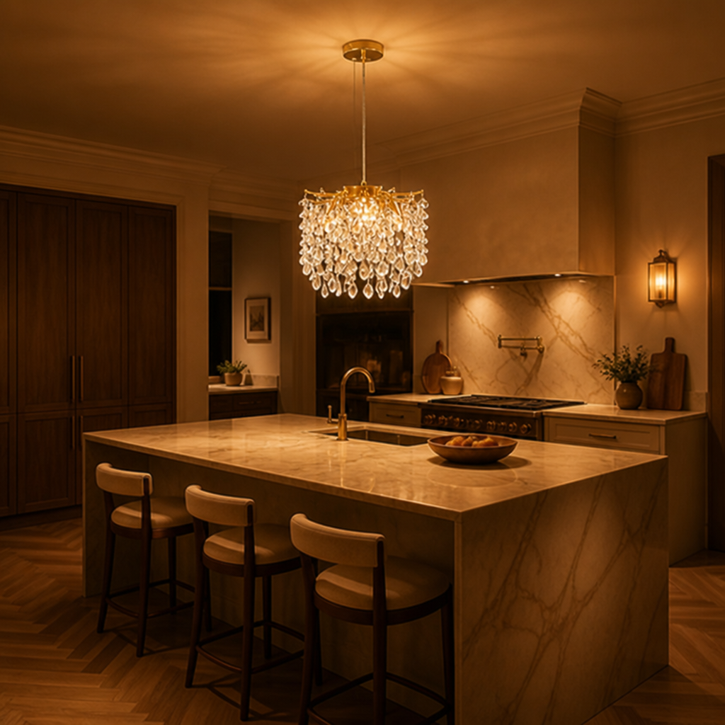 Luxury Modern Gold Crystal Chandelier