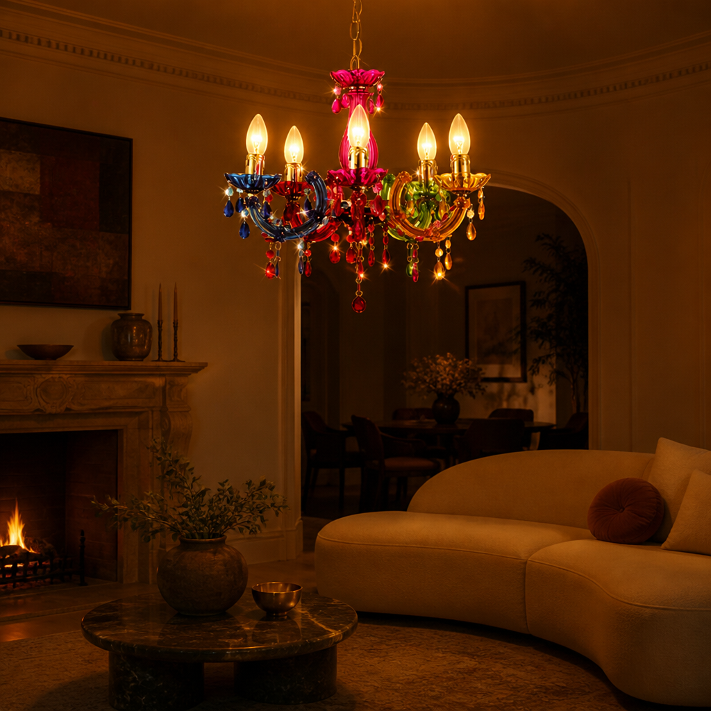 Modern Colorful Globe Cluster Chandelier