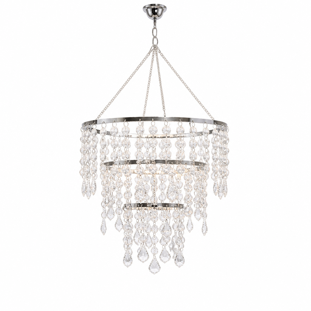 Acrylic Three-Layer Beaded Chandelier