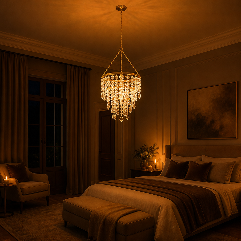 Acrylic Three-Layer Beaded Chandelier