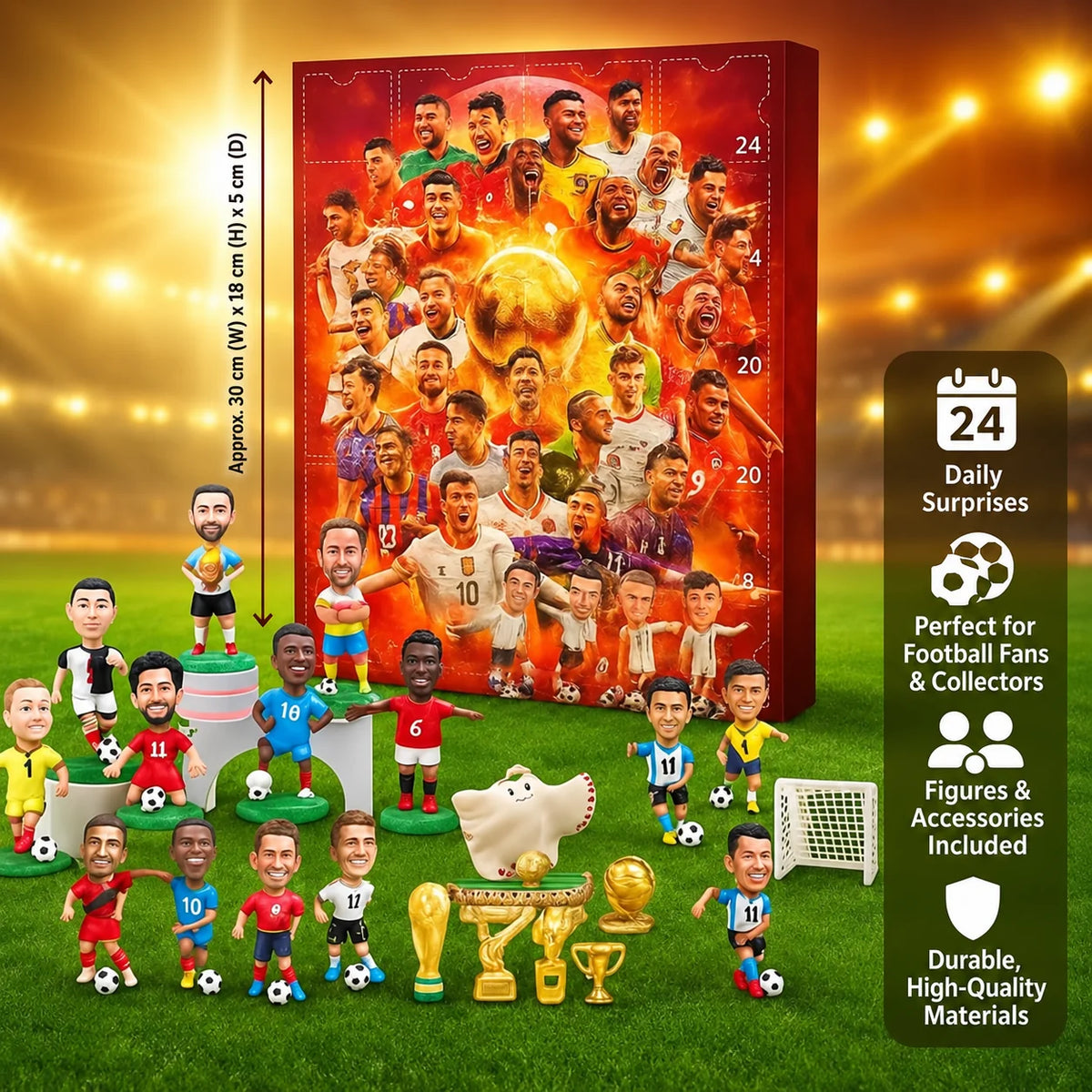 Advent Calendar 24 Collectible Soccer Figures & Fan Items