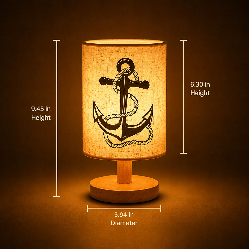 Anchor Print Table Lamp