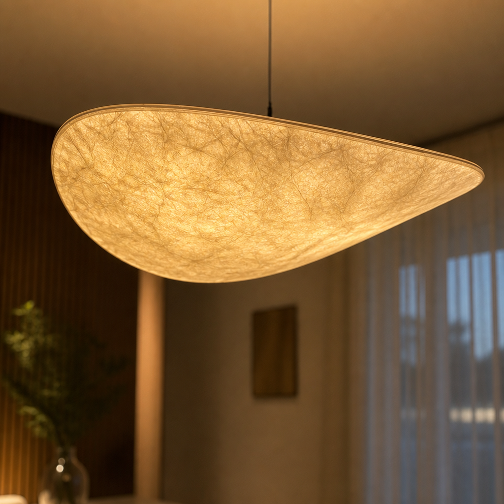 Art-Deco Silk LED Round Pendant Light