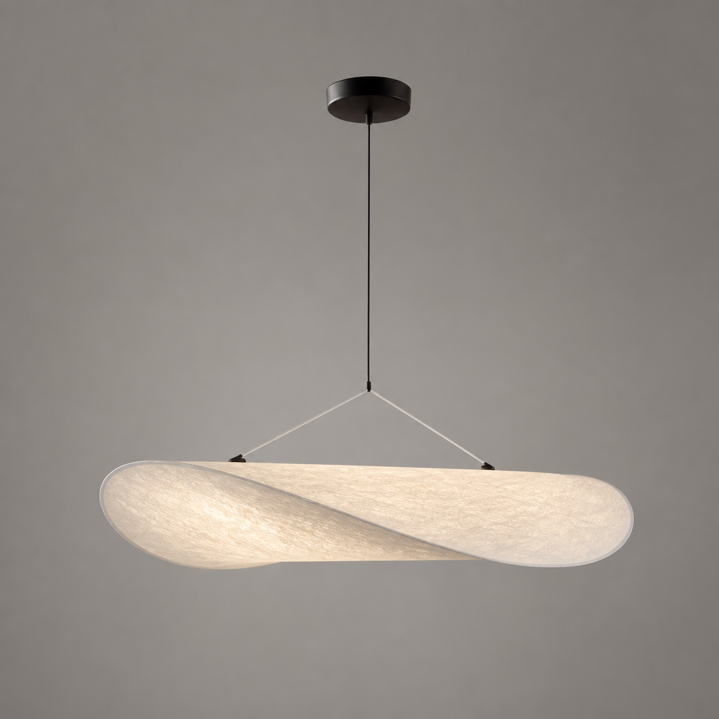 Art-Deco Silk LED Round Pendant Light