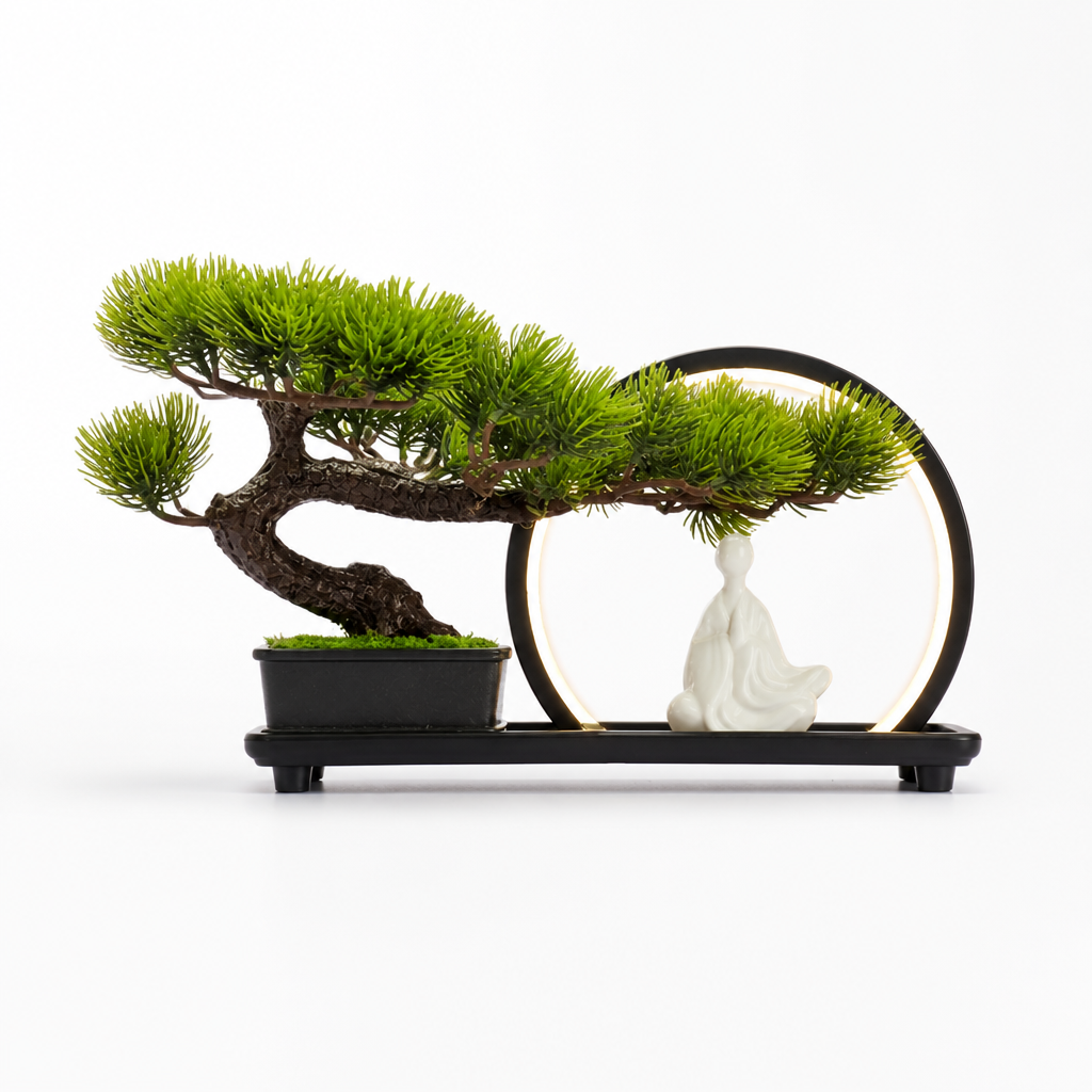 Artificial Bonsai Tree Maintenance-Free LED Lighting USB & Battery