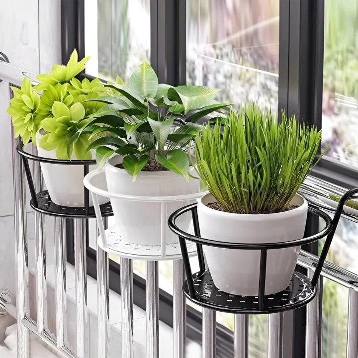 Balcony Plant Hangers Metal Tool-Free Set of 3