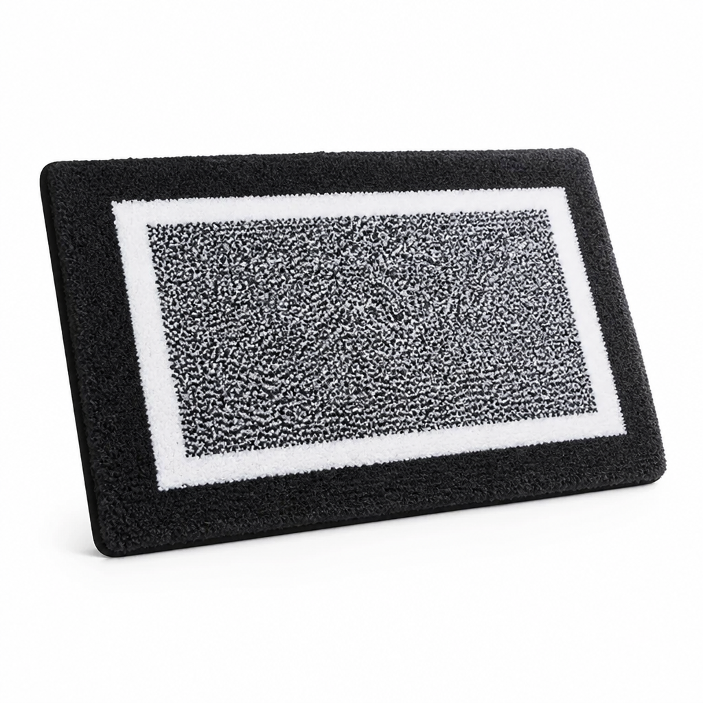 Bath Mat Microfiber Plush Anti-Slip Backing Machine Washable