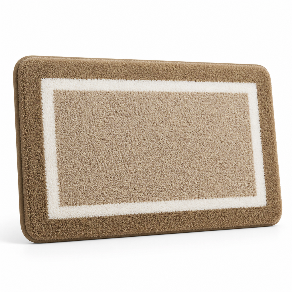Bath Mat Microfiber Plush Anti-Slip Backing Machine Washable
