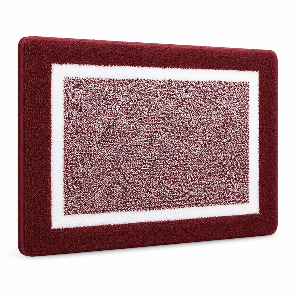 Bath Mat Microfiber Plush Anti-Slip Backing Machine Washable