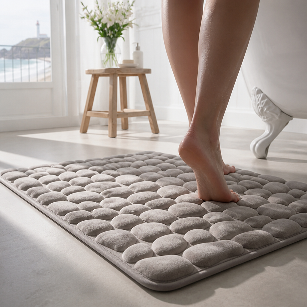 Bath Mat Quick-Drying Non-Slip Backing & Soft Comfort