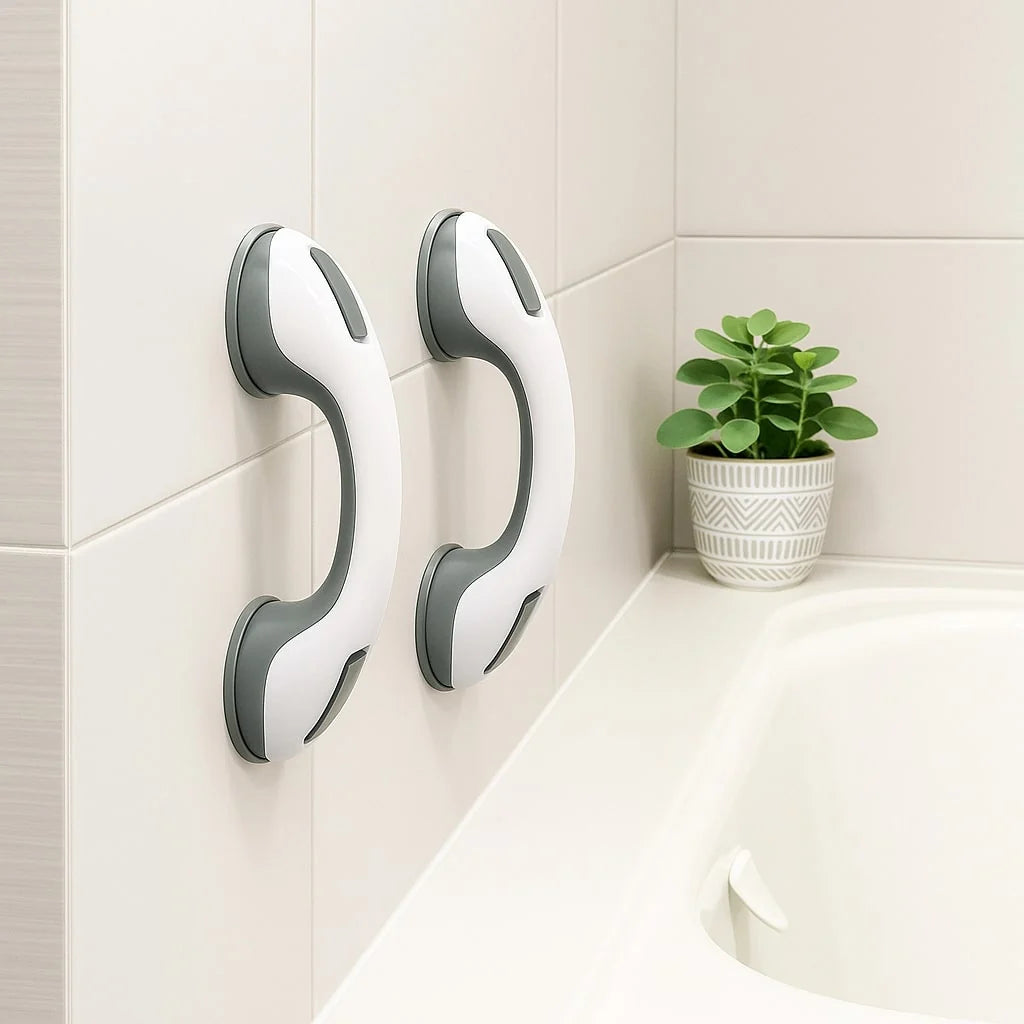 Bathroom Grab Handle Double Suction Lock 176 Lbs