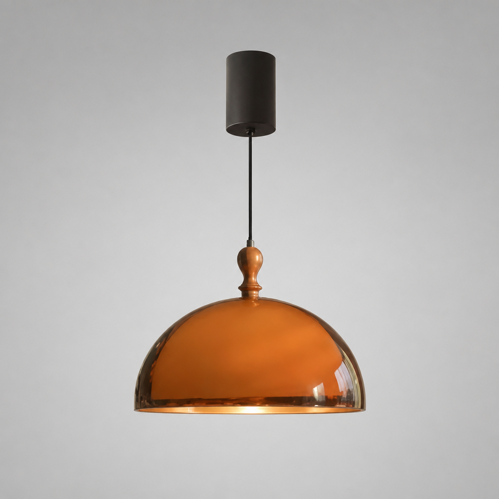 Bauhaus-Style Brown LED Adjustable Hanging Pendant Light