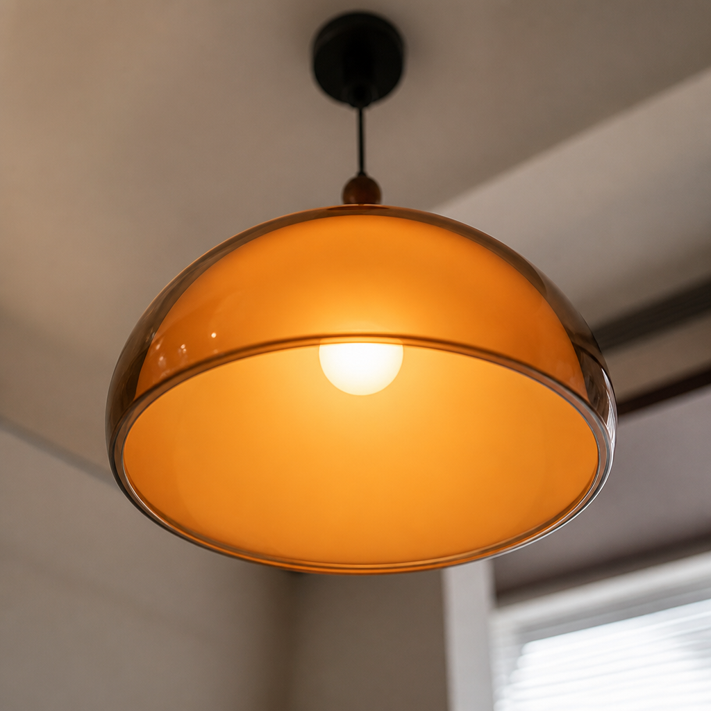 Bauhaus-Style Brown LED Adjustable Hanging Pendant Light