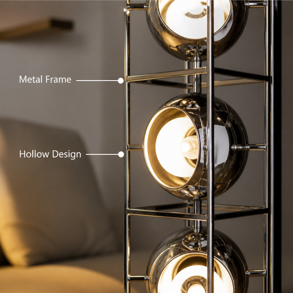 Bauhaus-Style Chrome Metal LED Floor Lamp
