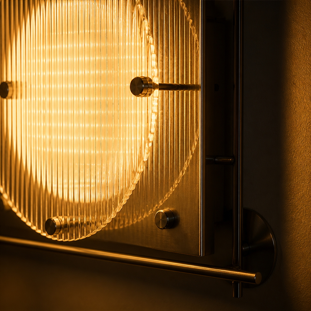 Bauhaus-Style Ice Glass LED Three-Color Wall Sconce