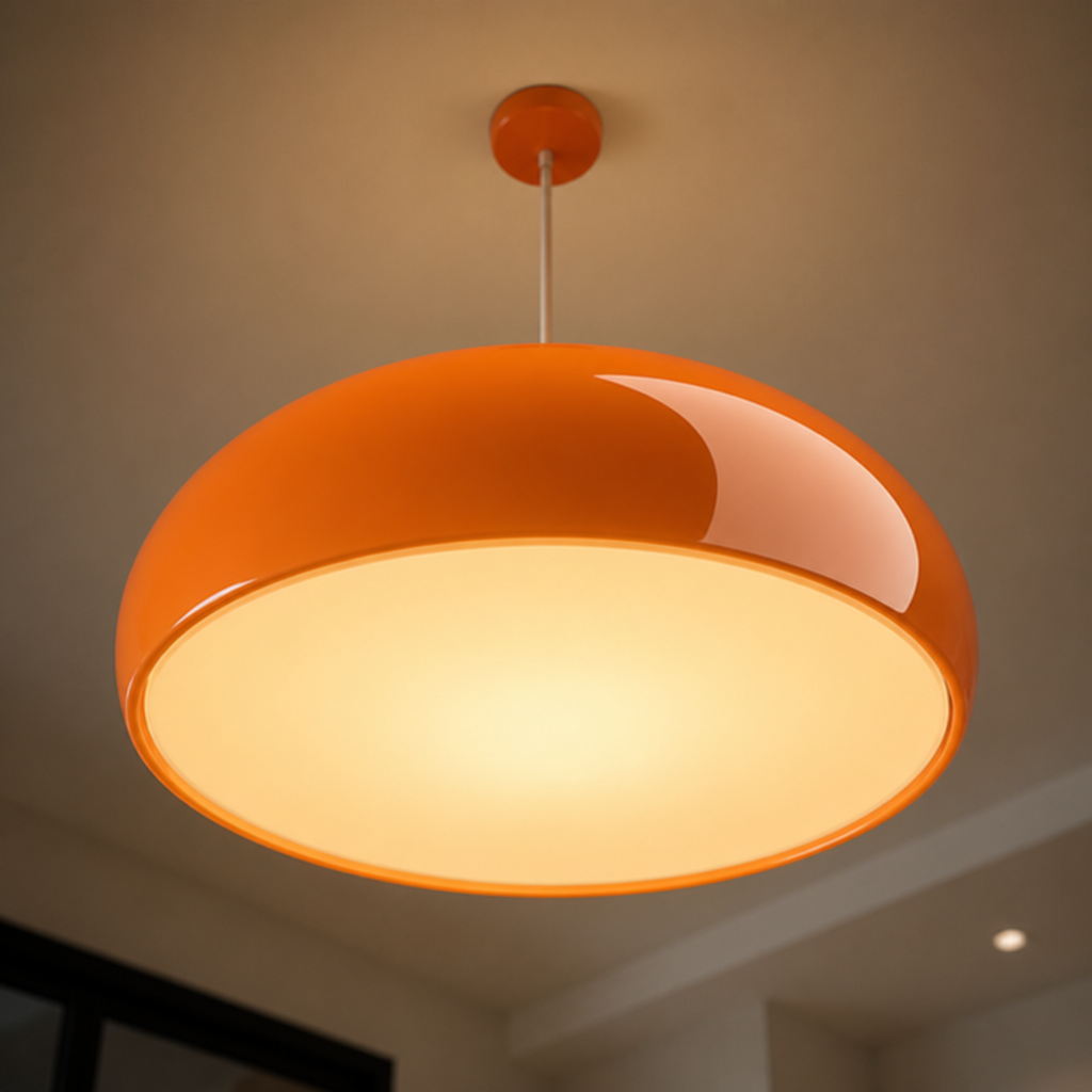 Bauhaus-Style Metal Round Chandelier