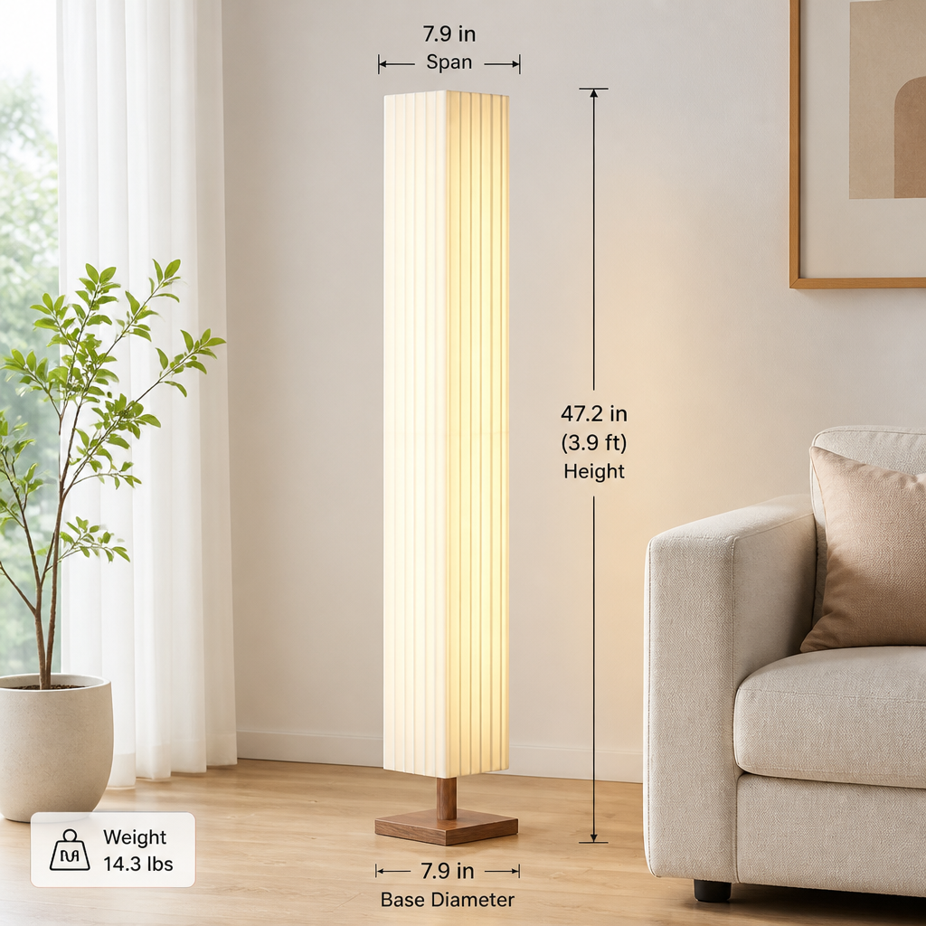 Bauhaus-Style Wood LED Hand-Knitted Floor Lamp