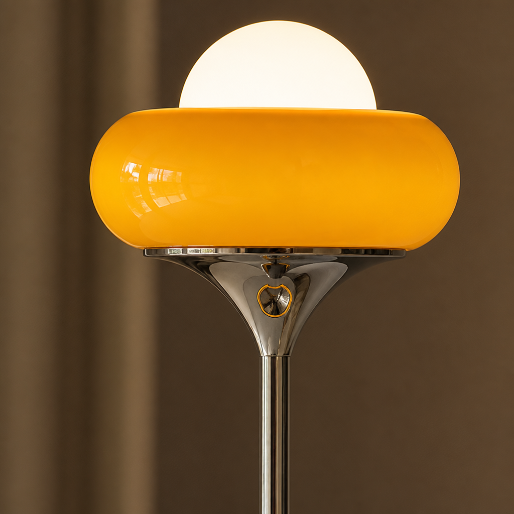Bauhaus-Style Yellow Egg-Shaped Table Lamp