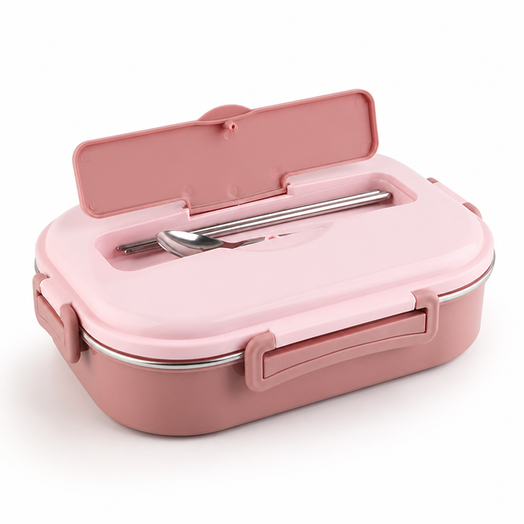 Bento Lunch Box Stainless Steel 4-Compartment Portable & Reusable
