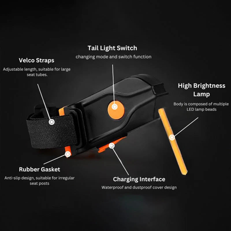 Bike Rear Light USB Rechargeable LED Set of Two