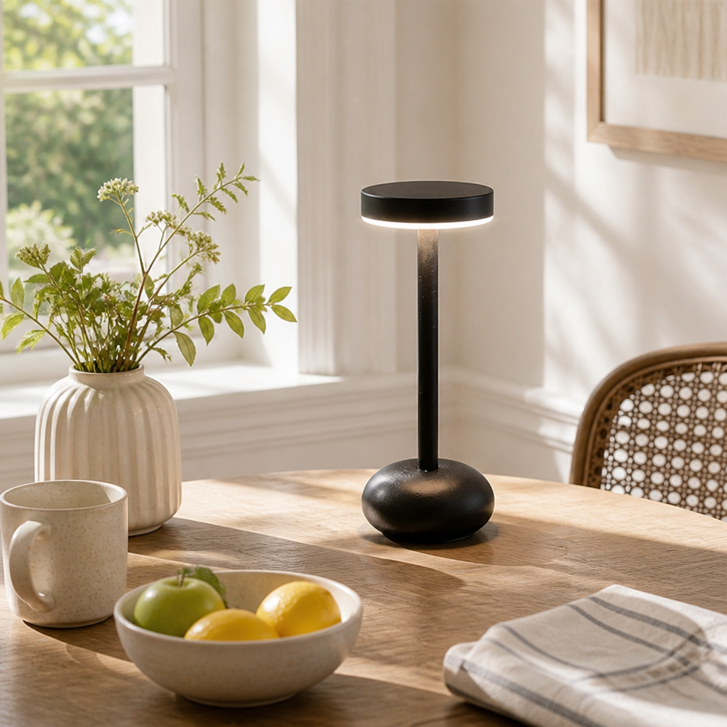 Black Metal LED Desk Lamp