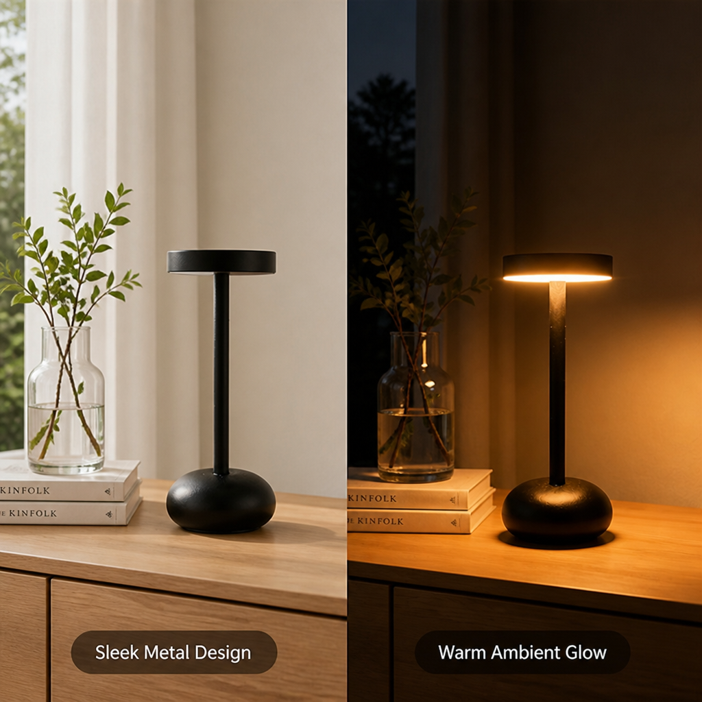 Black Metal LED Desk Lamp