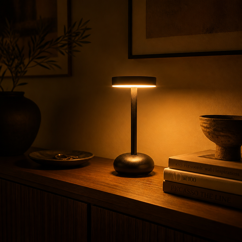 Black Metal LED Desk Lamp