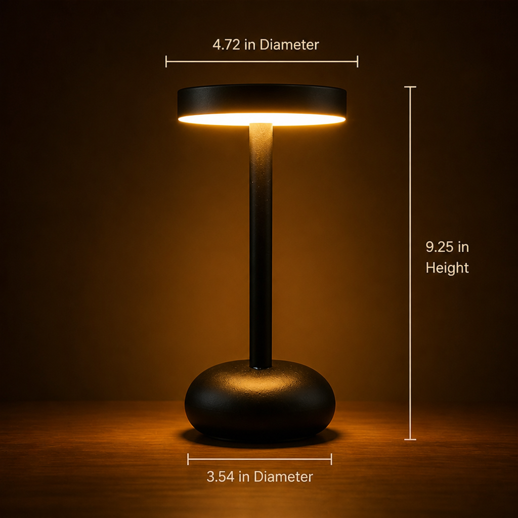 Black Metal LED Desk Lamp