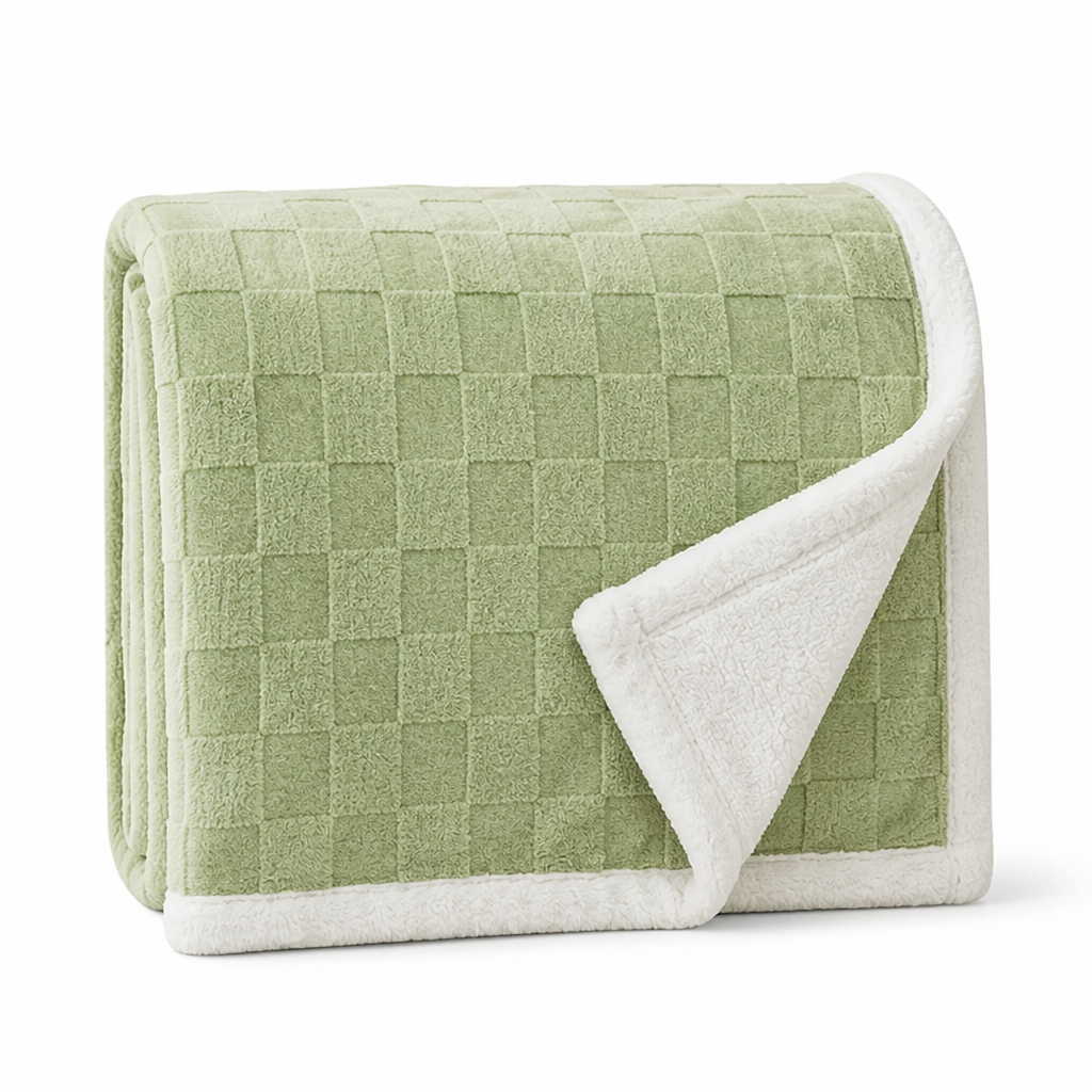 Blanket Reversible Checkered Soft Fleece Machine Washable