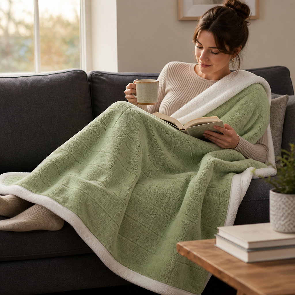 Blanket Reversible Checkered Soft Fleece Machine Washable