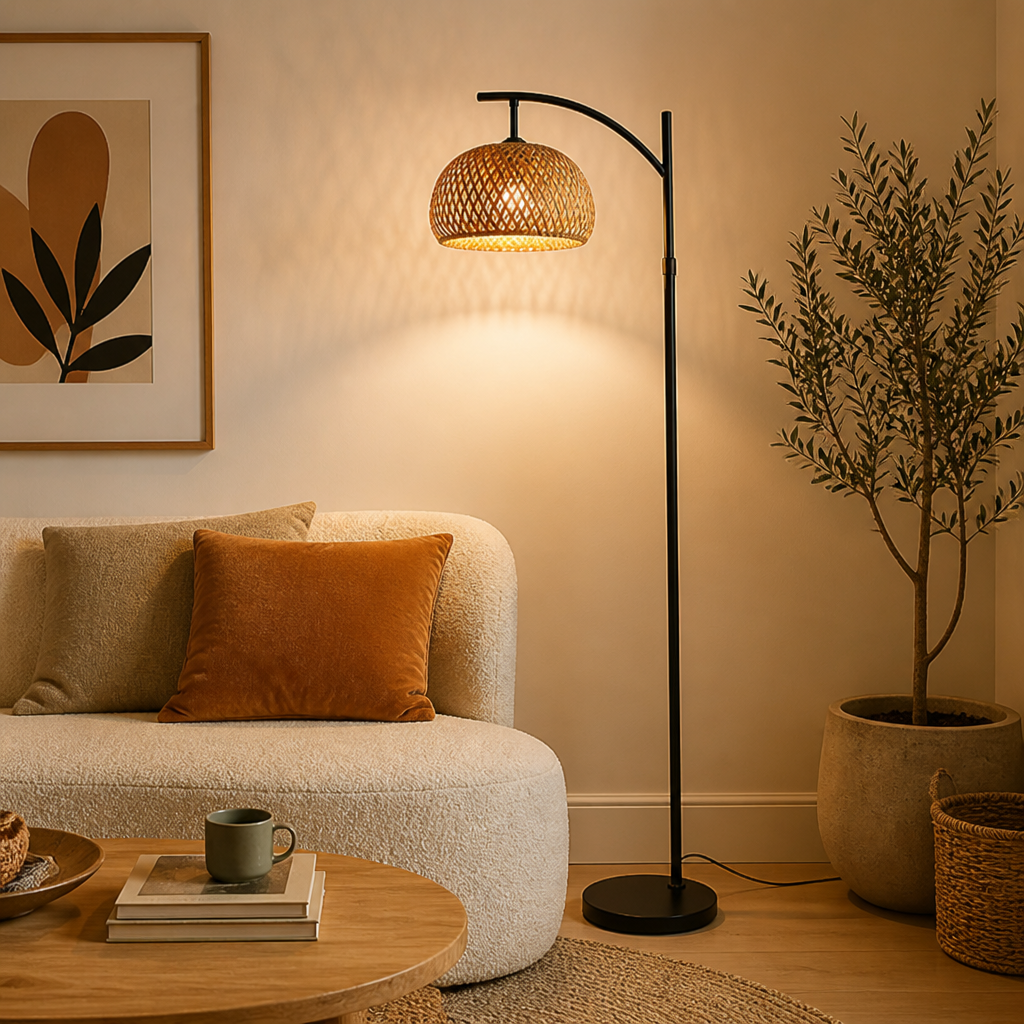 Boho Bamboo Dome Pendant Light