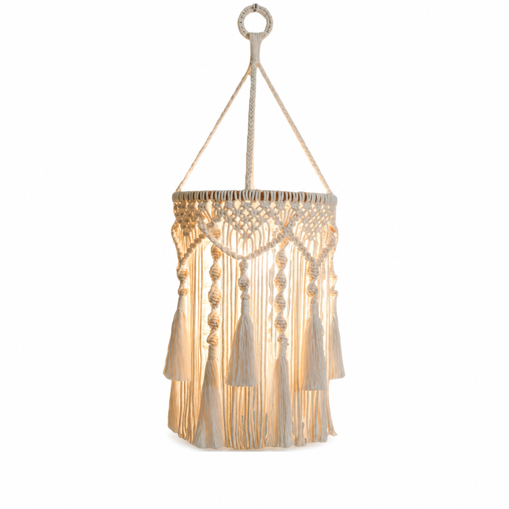 Boho Cotton Tassel Pendant Light
