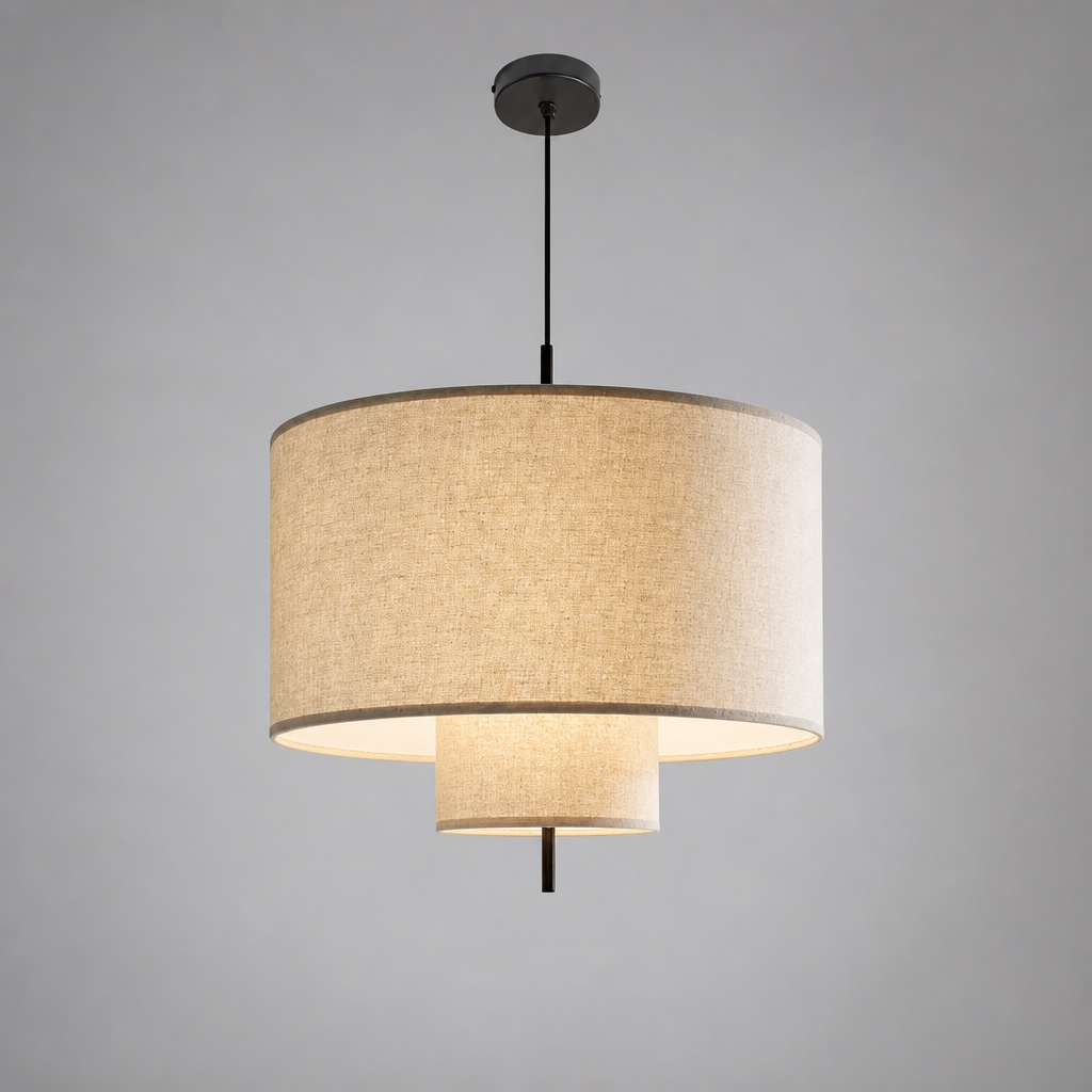 Boho Fabric LED Pebble Pendant Light