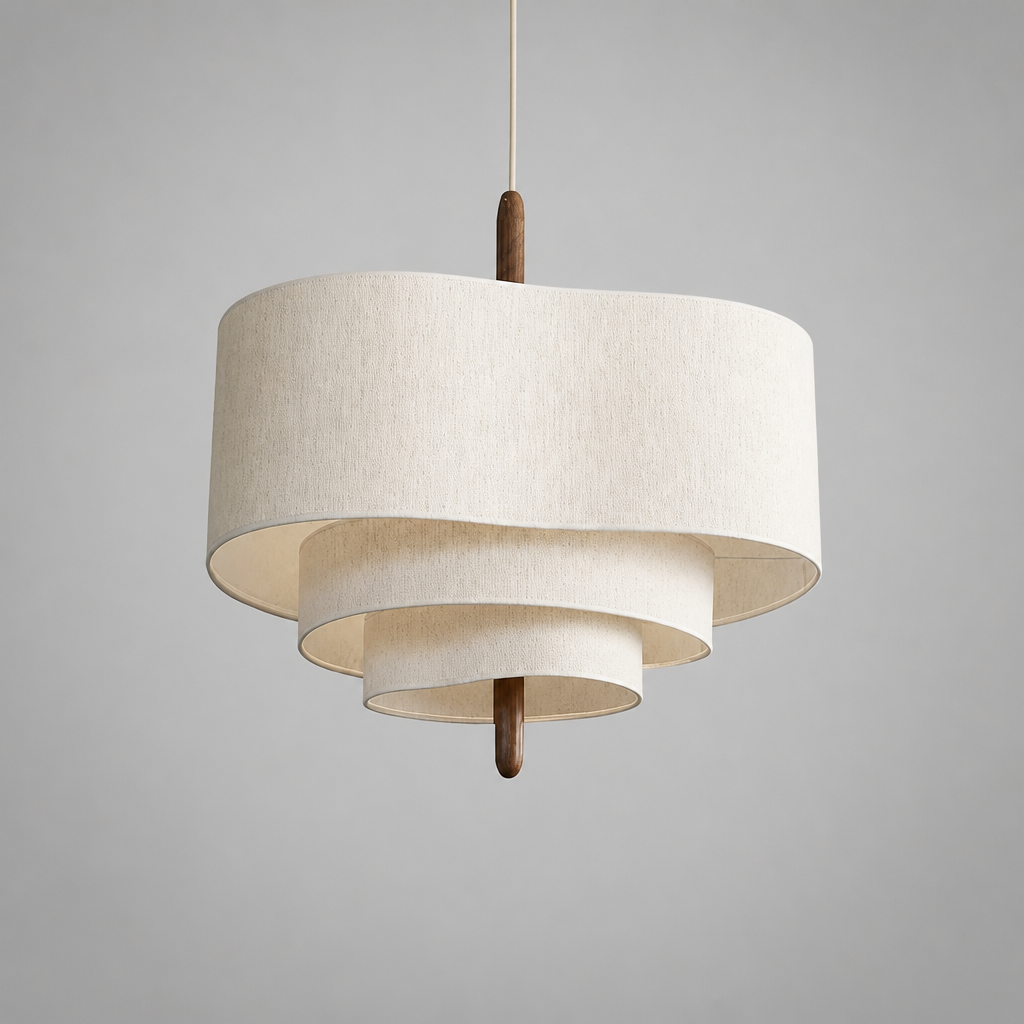 Boho Fabric LED Pebble Pendant Light