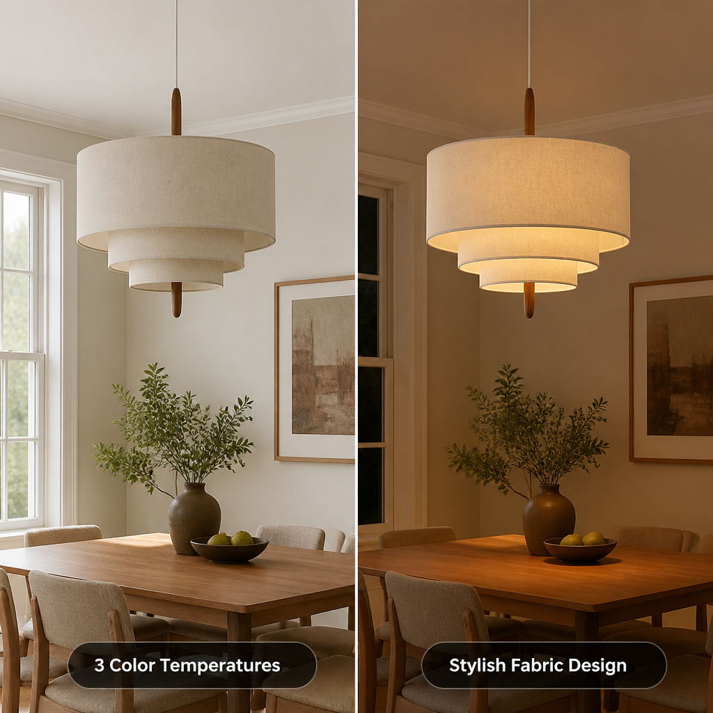 Boho Fabric LED Pebble Pendant Light