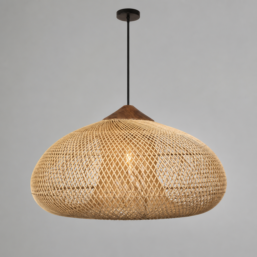 Boho Handmade Natural Rattan Pendant Light