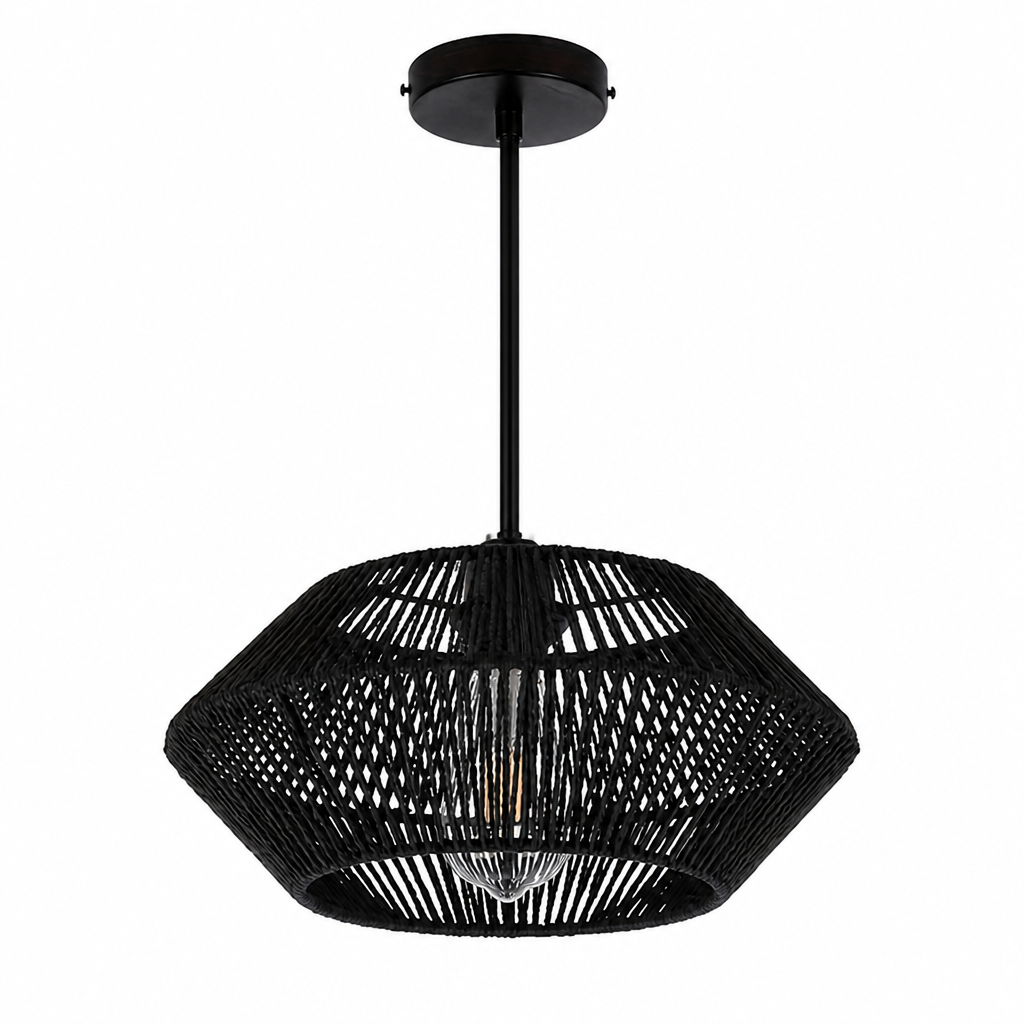 Boho Handwoven Rattan Pendant Light