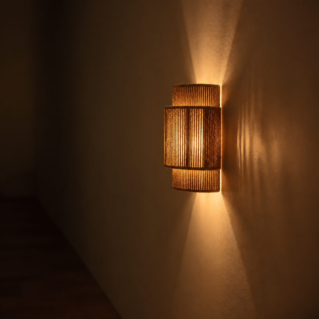 Boho Hemp Rope Wall Sconce