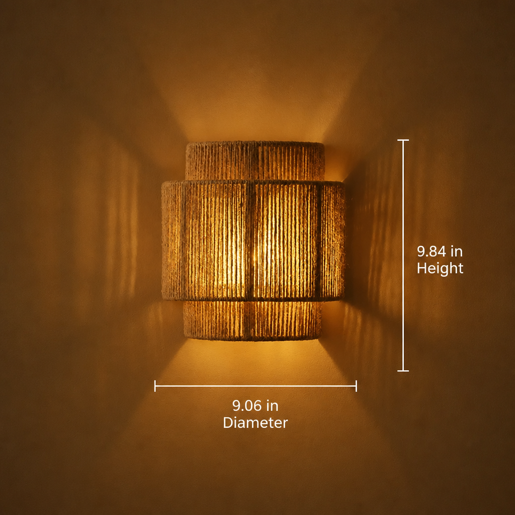 Boho Hemp Rope Wall Sconce