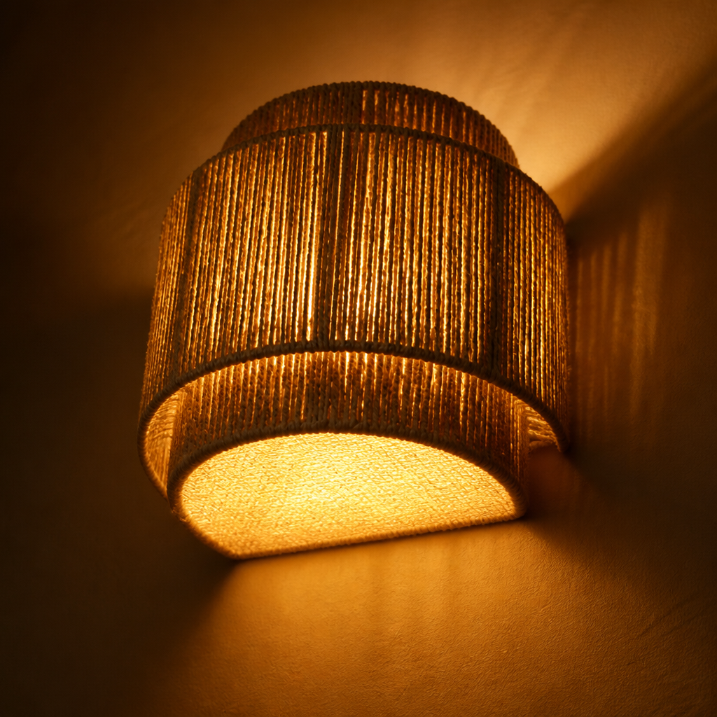Boho Hemp Rope Wall Sconce