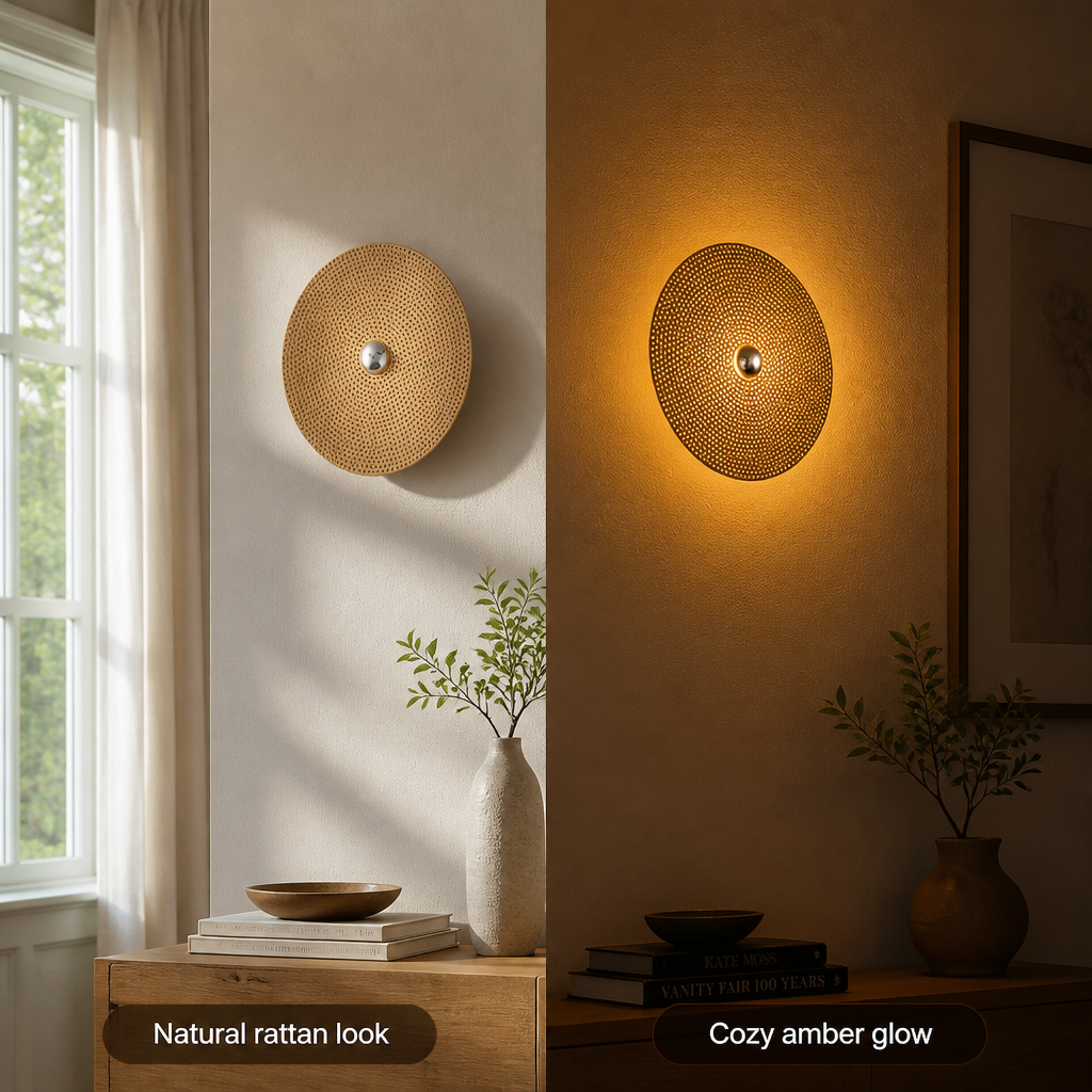 Boho Imitation Rattan Wall Sconce