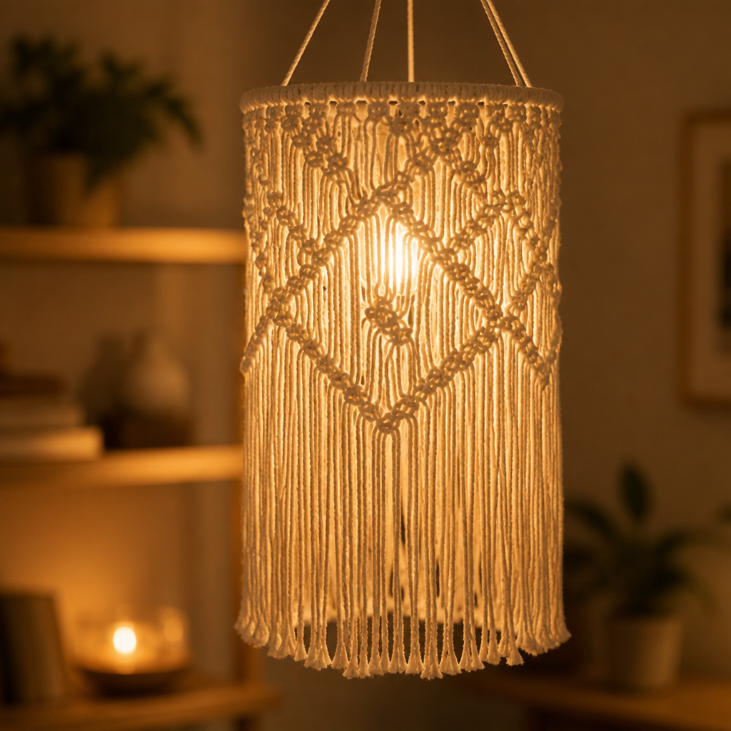 Boho Macrame Pendant Light