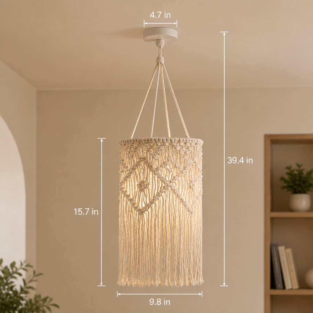 Boho Macrame Pendant Light