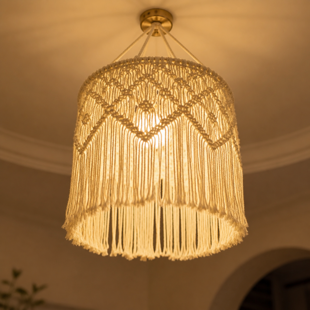 Boho Macrame Pendant Light