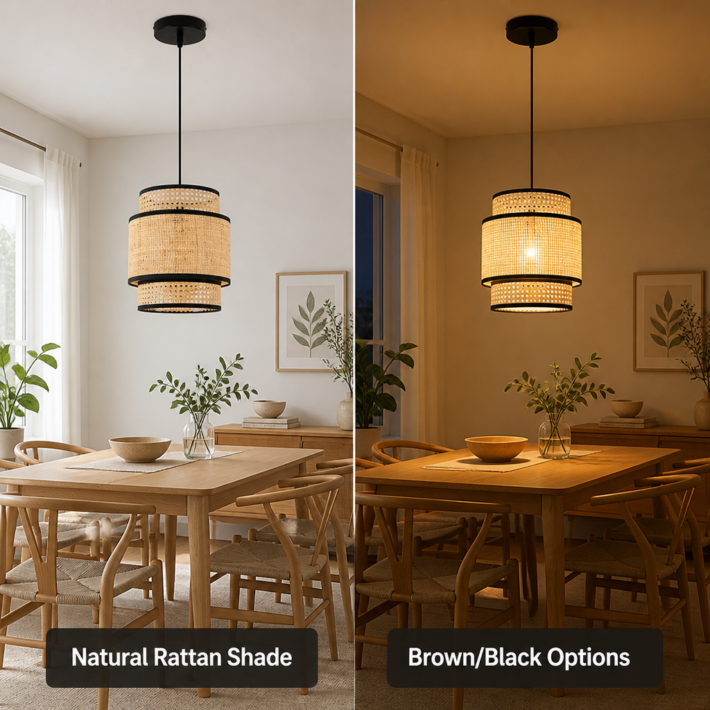Boho Rattan Chandelier