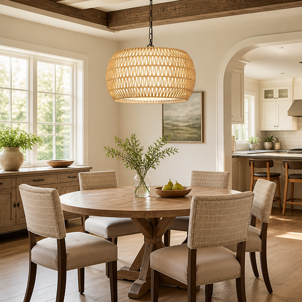 Boho Rattan Hand-Woven Chandelier