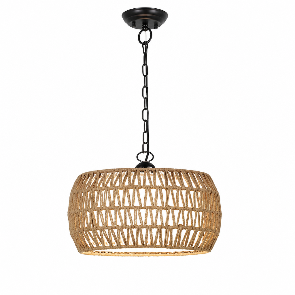 Boho Rattan Hand-Woven Chandelier